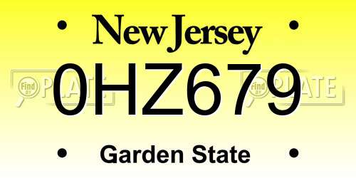 0HZ679 New Jersey License Plate