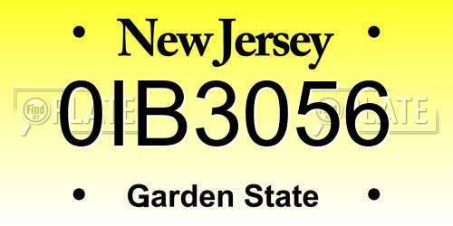 0IB3056 New Jersey License Plate