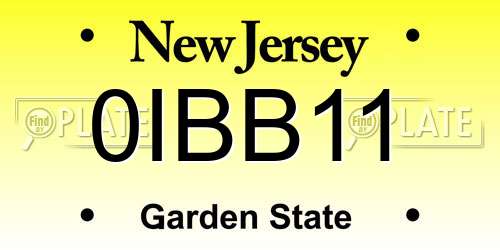 0IBB11 New Jersey License Plate