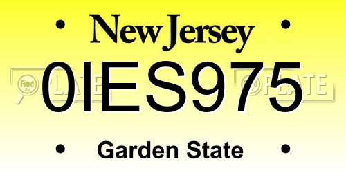 0IES975 New Jersey License Plate