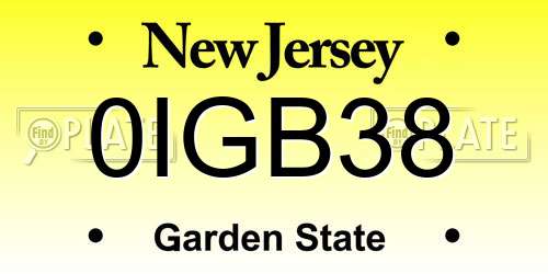 0IGB38 New Jersey License Plate