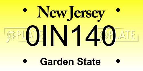 0IN140 New Jersey License Plate