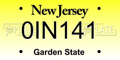 0IN141 New Jersey License Plate