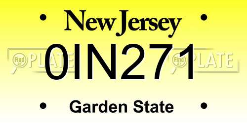 0IN271 New Jersey License Plate