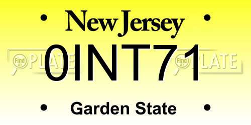 0INT71 New Jersey License Plate