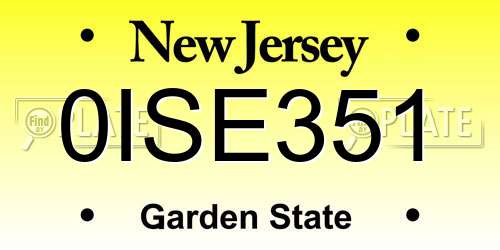 0ISE351 New Jersey License Plate