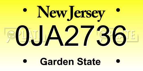0JA2736 New Jersey License Plate