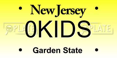 0KIDS New Jersey License Plate