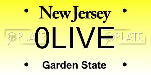 0LIVE New Jersey License Plate