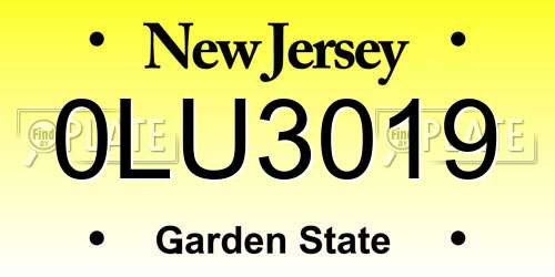 0LU3019 New Jersey License Plate