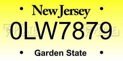0LW7879 New Jersey License Plate