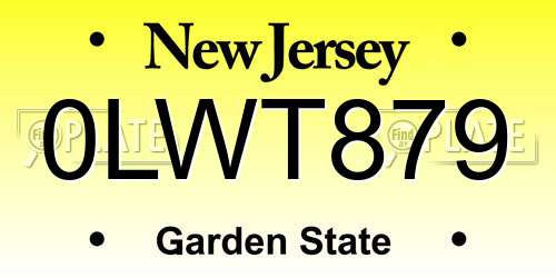 0LWT879 New Jersey License Plate