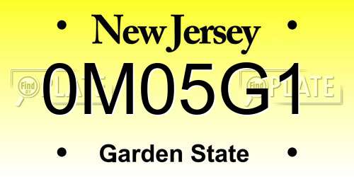 0M05G1 New Jersey License Plate