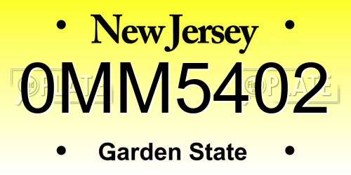 0MM5402 New Jersey License Plate