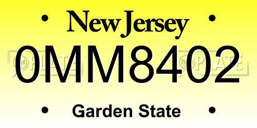 0MM8402 New Jersey License Plate