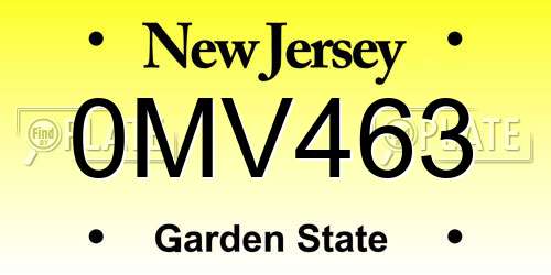 0MV463 New Jersey License Plate