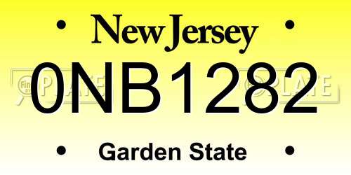 0NB1282 New Jersey License Plate