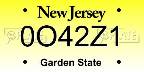 0O42Z1 New Jersey License Plate