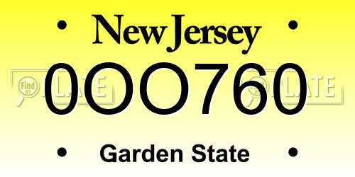 0OO760 New Jersey License Plate