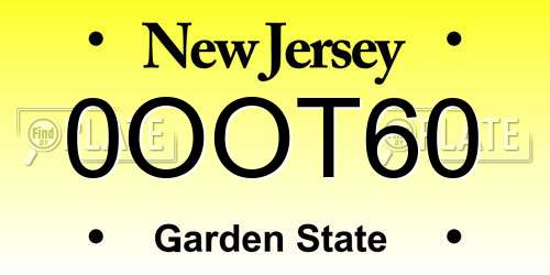 0OOT60 New Jersey License Plate