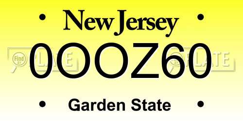 0OOZ60 New Jersey License Plate