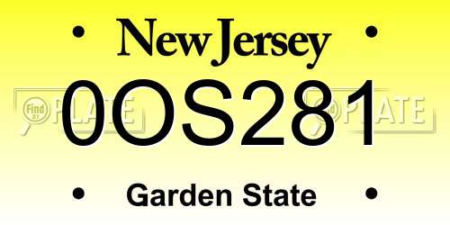 0OS281 New Jersey License Plate