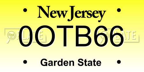 0OTB66 New Jersey License Plate