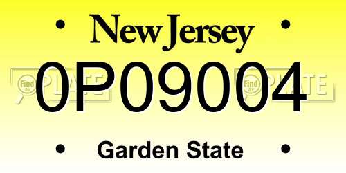 0P09004 New Jersey License Plate
