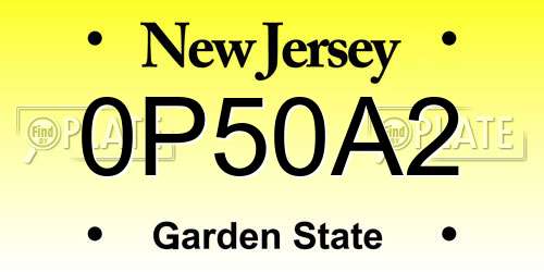 0P50A2 New Jersey License Plate