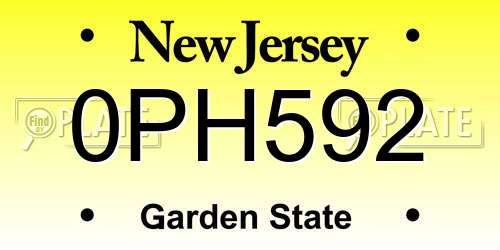 0PH592 New Jersey License Plate