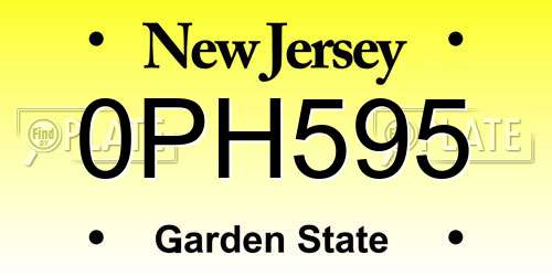 0PH595 New Jersey License Plate