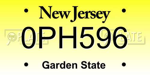 0PH596 New Jersey License Plate