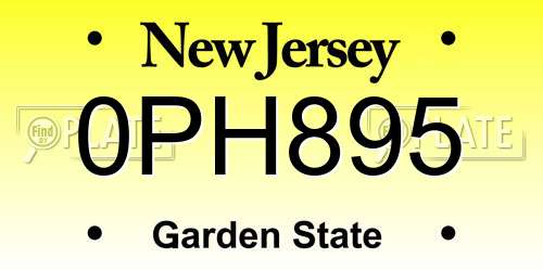 0PH895 New Jersey License Plate