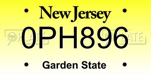0PH896 New Jersey License Plate
