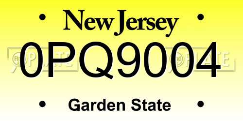 0PQ9004 New Jersey License Plate