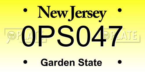 0PS047 New Jersey License Plate