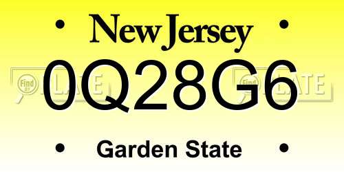 0Q28G6 New Jersey License Plate