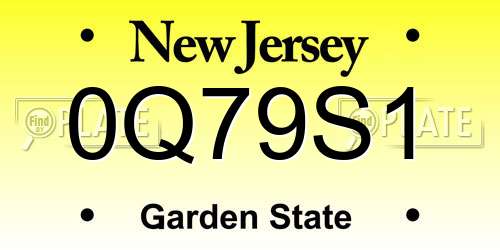 0Q79S1 New Jersey License Plate