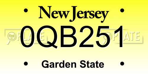 0QB251 New Jersey License Plate