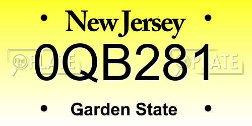 0QB281 New Jersey License Plate