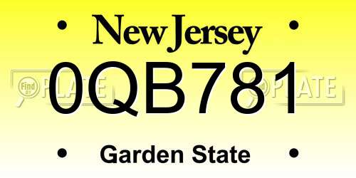0QB781 New Jersey License Plate