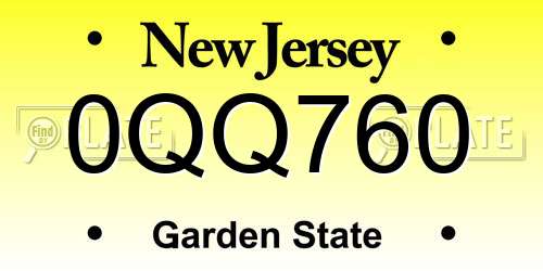 0QQ760 New Jersey License Plate