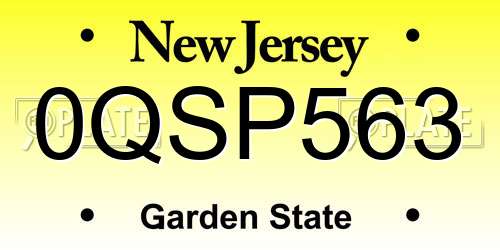 0QSP563 New Jersey License Plate