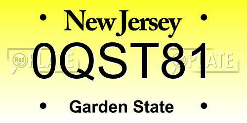0QST81 New Jersey License Plate
