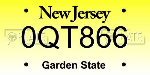 0QT866 New Jersey License Plate