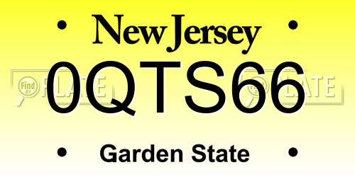 0QTS66 New Jersey License Plate