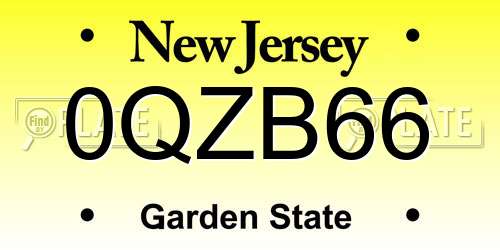0QZB66 New Jersey License Plate