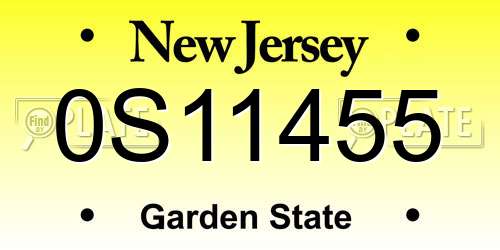 0S11455 New Jersey License Plate