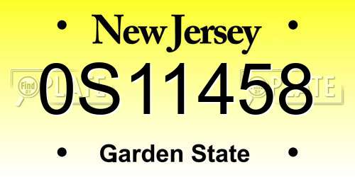 0S11458 New Jersey License Plate