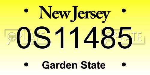 0S11485 New Jersey License Plate